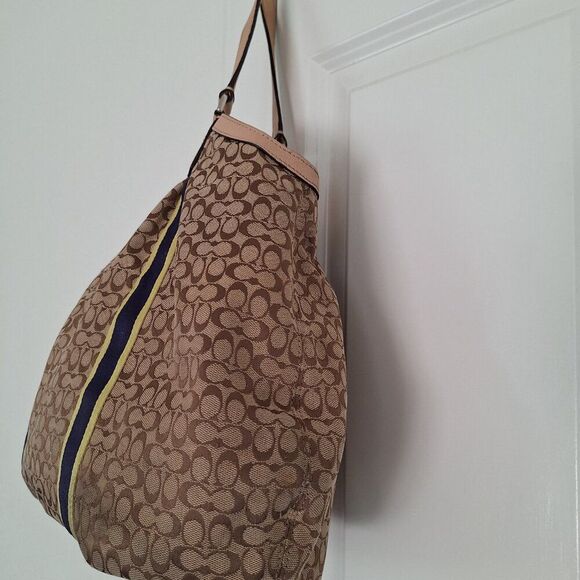 Coach Devin 26131 Brown Canvas/Leather Shoulder/Tote Bag - Picture 2 of 11